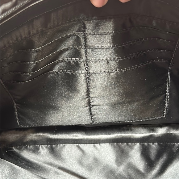 Joy & Iman Classic Black Leather Tote - Picture 4 of 9